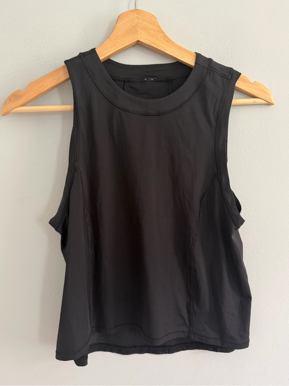 Lululemon Sheer Will Tank Pulse Black Athletic Mesh Back Training Stretch Size 6